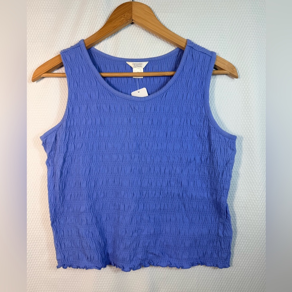 Vintage Christopher & Banks Periwinkle Blue Textured Sleeveless Tank